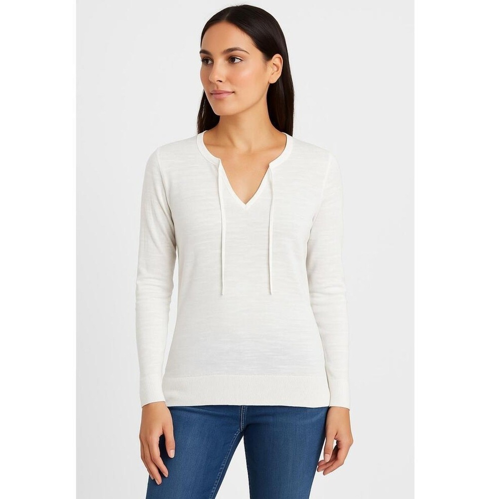 Ann Taylor LOFT Shirt Womens Small White 3/4 Sleeve Cottagecore Lace Fairy